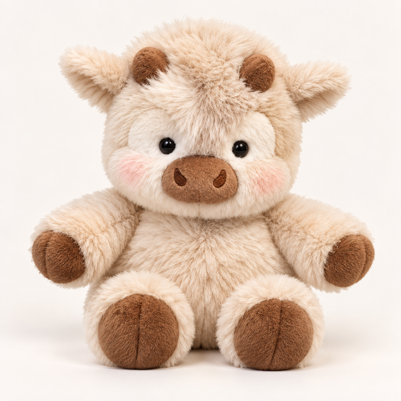 Mallow the Fluffy Cow Plush – Soft Cuddly Cow Teddy