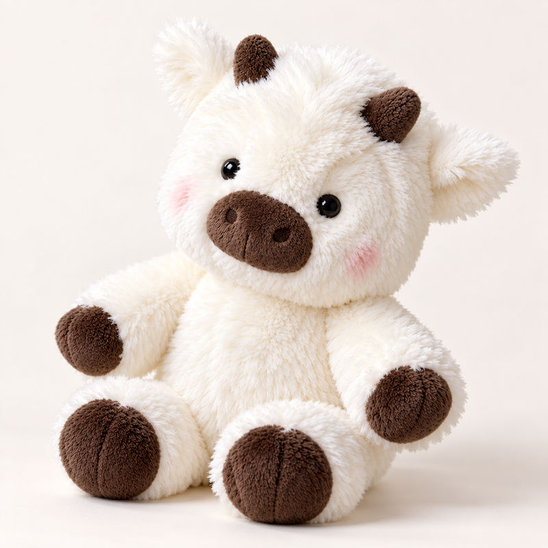 Mallow the Fluffy Cow Plush – Soft Cuddly Cow Teddy