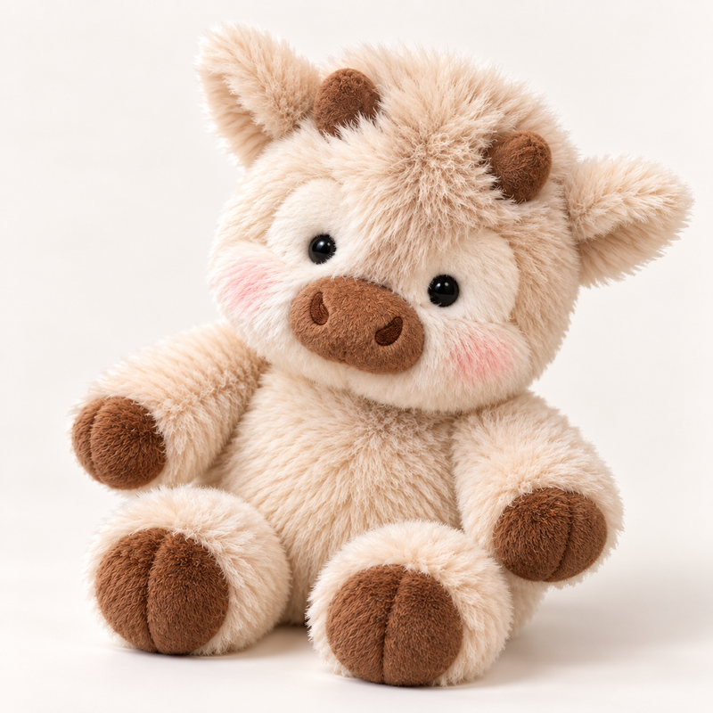 Mallow the Fluffy Cow Plush – Soft Cuddly Cow Teddy