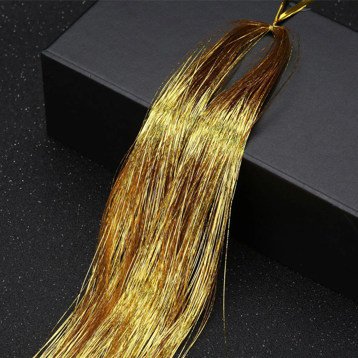 Fairy hair tinsel — 48 inch sparkle strand bundle, heat-safe, ties in with a knot