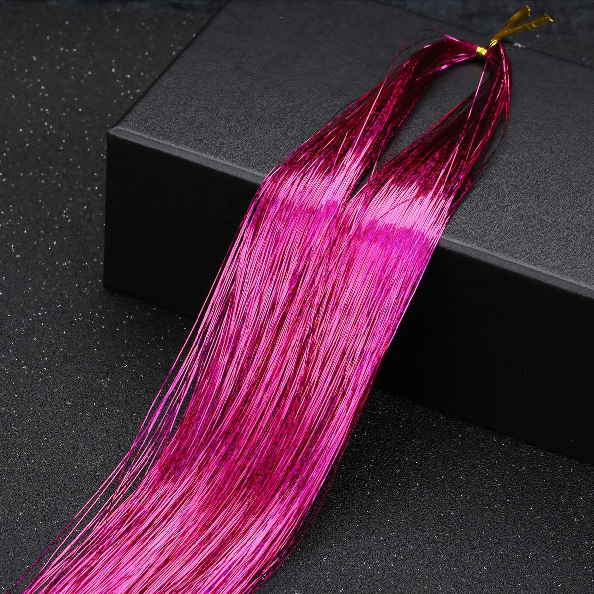Fairy hair tinsel — 48 inch sparkle strand bundle, heat-safe, ties in with a knot