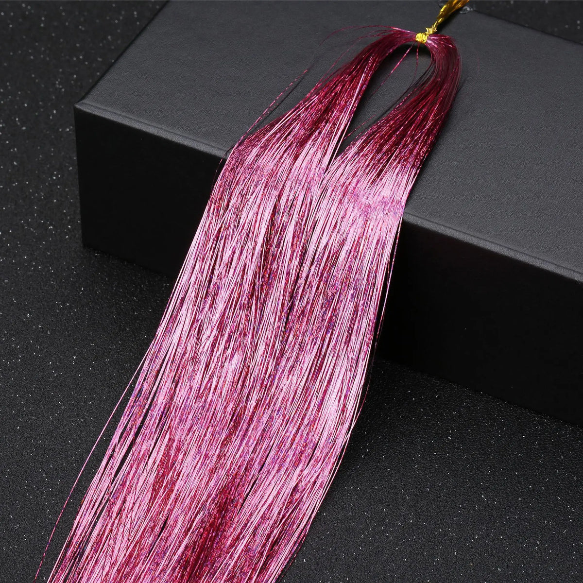 Fairy hair tinsel — 48 inch sparkle strand bundle, heat-safe, ties in with a knot