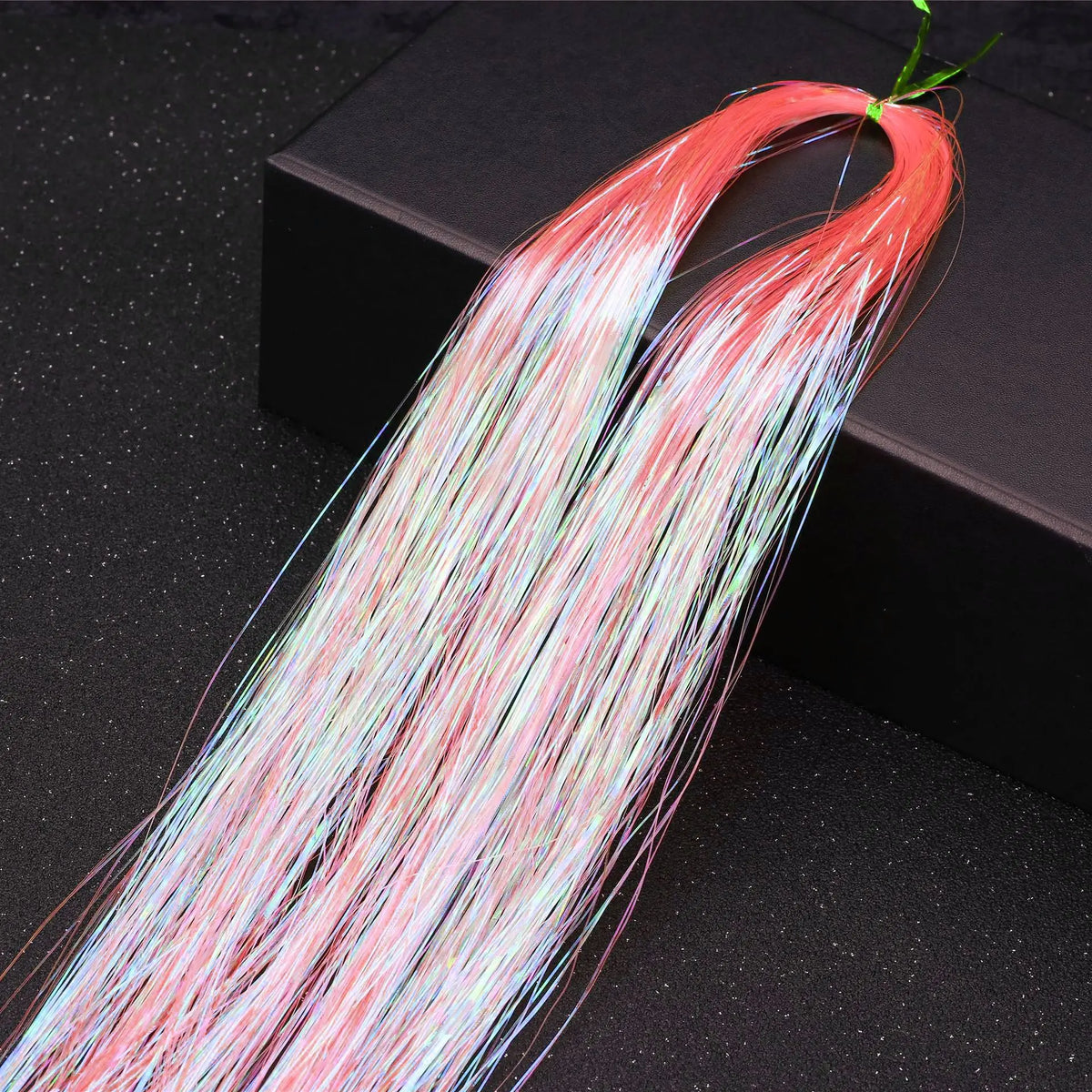 Fairy hair tinsel — 48 inch sparkle strand bundle, heat-safe, ties in with a knot