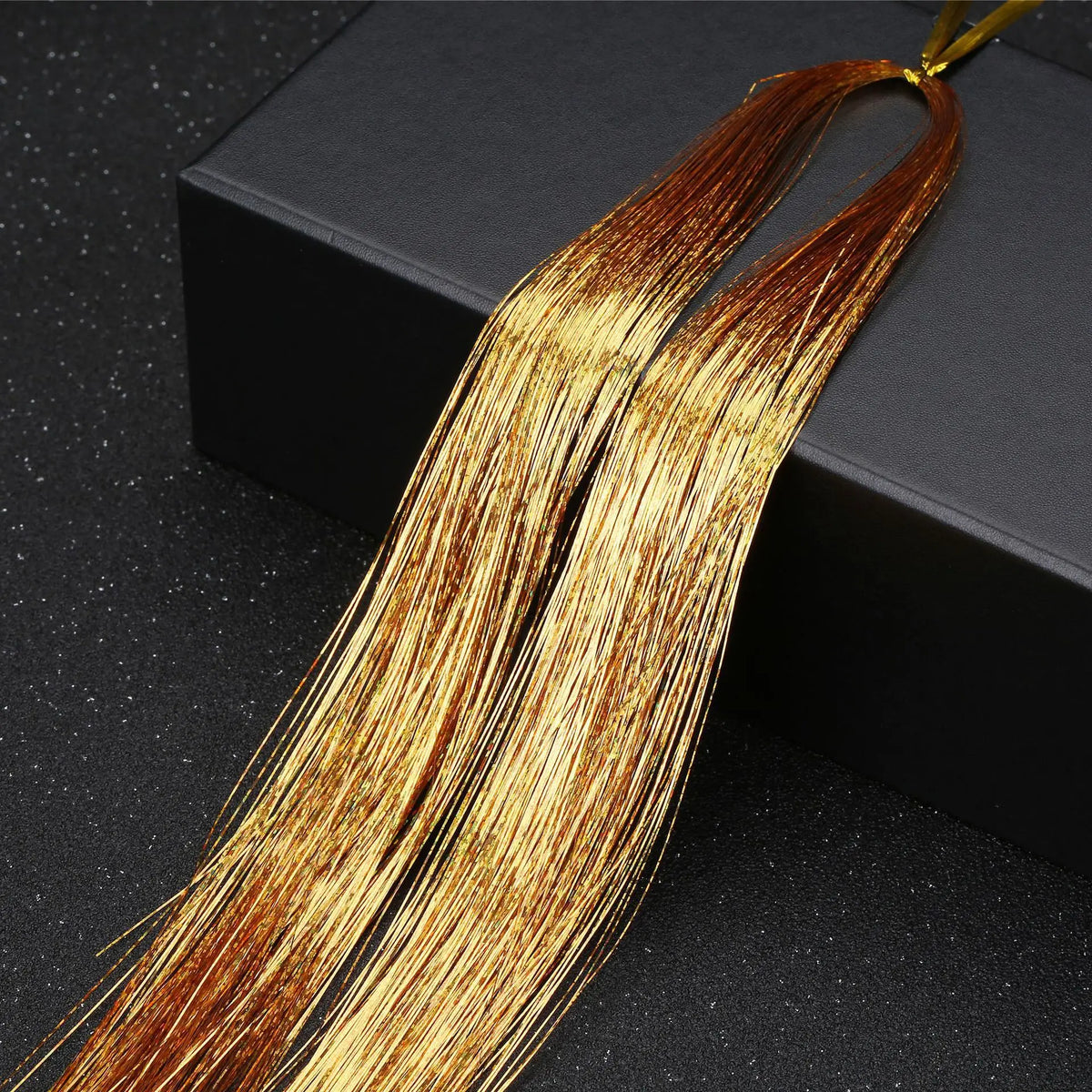 Fairy hair tinsel — 48 inch sparkle strand bundle, heat-safe, ties in with a knot