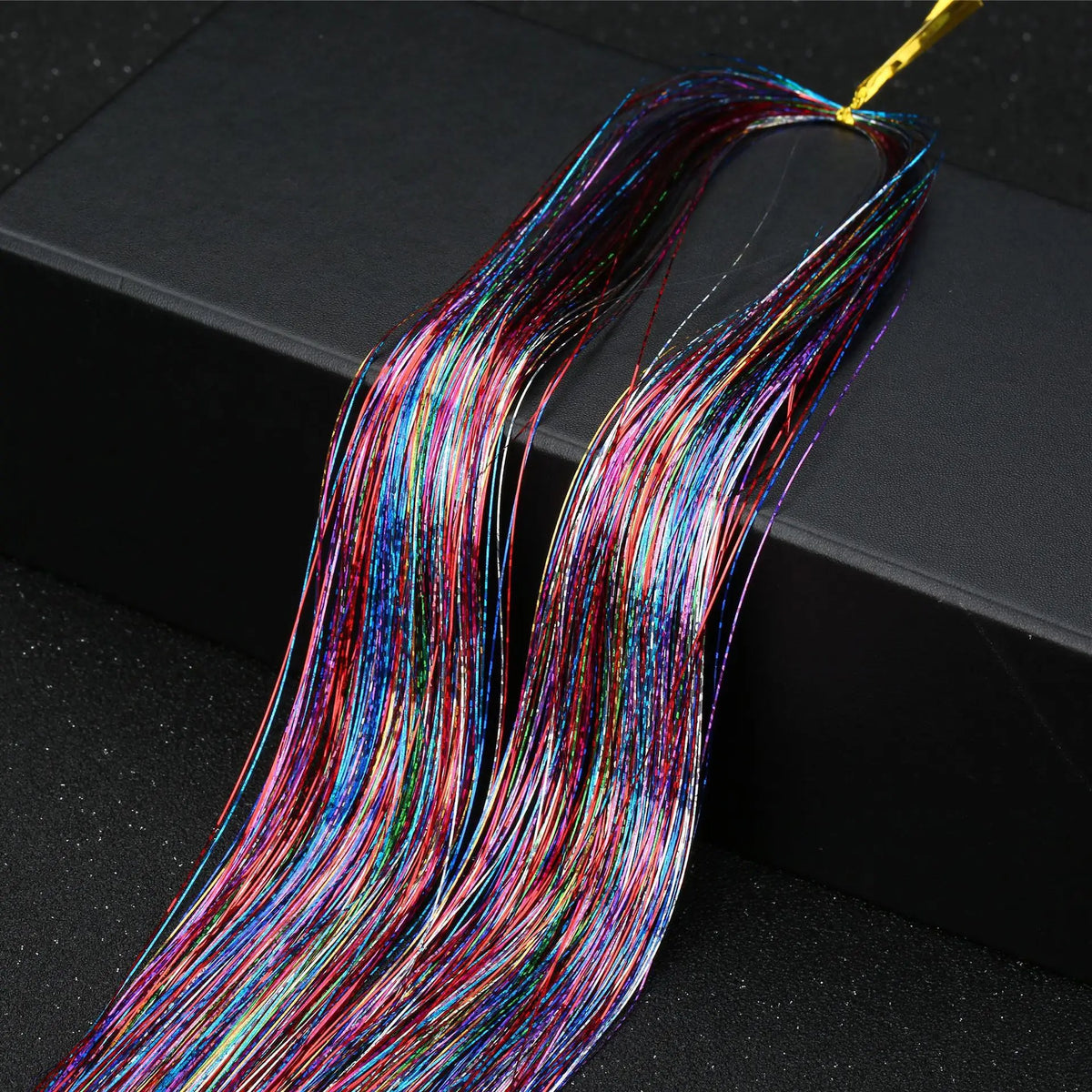 Fairy hair tinsel — 48 inch sparkle strand bundle, heat-safe, ties in with a knot