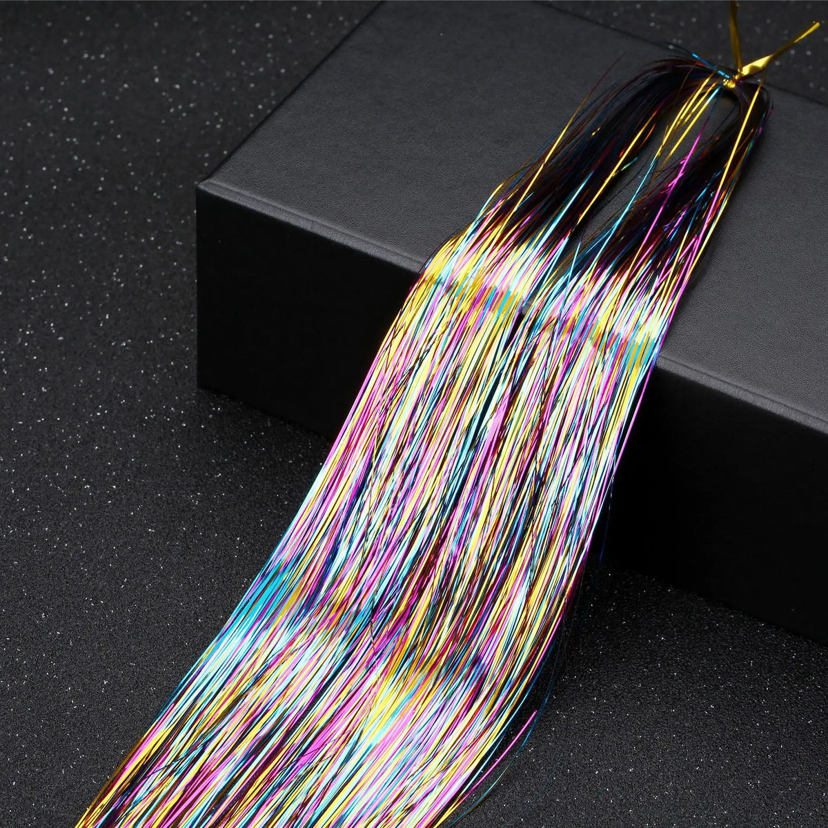 Fairy hair tinsel — 48 inch sparkle strand bundle, heat-safe, ties in with a knot