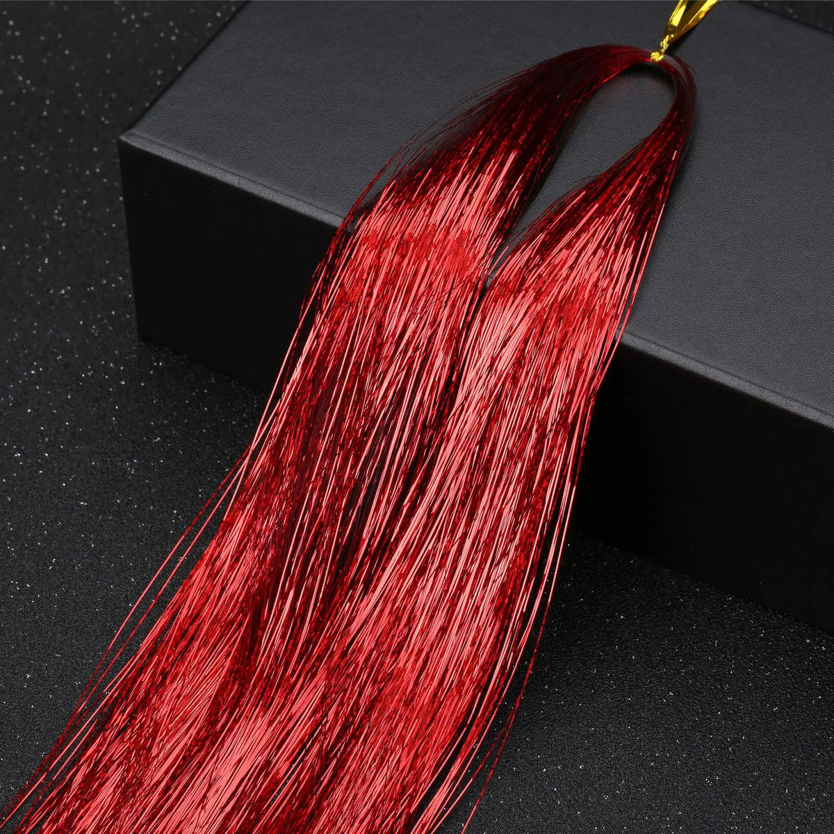 Fairy hair tinsel — 48 inch sparkle strand bundle, heat-safe, ties in with a knot