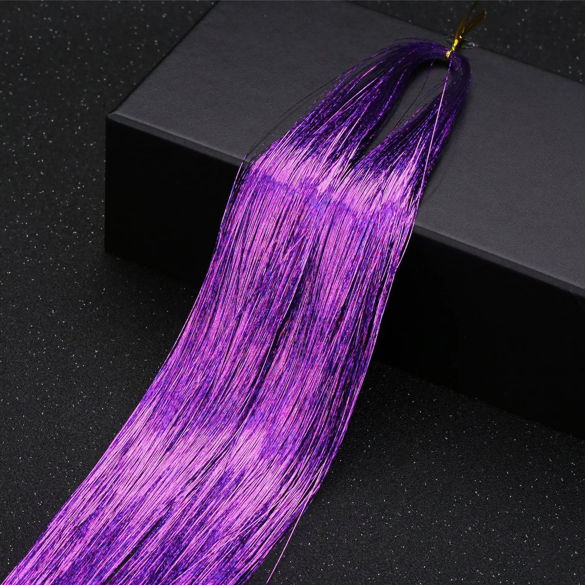 Fairy hair tinsel — 48 inch sparkle strand bundle, heat-safe, ties in with a knot