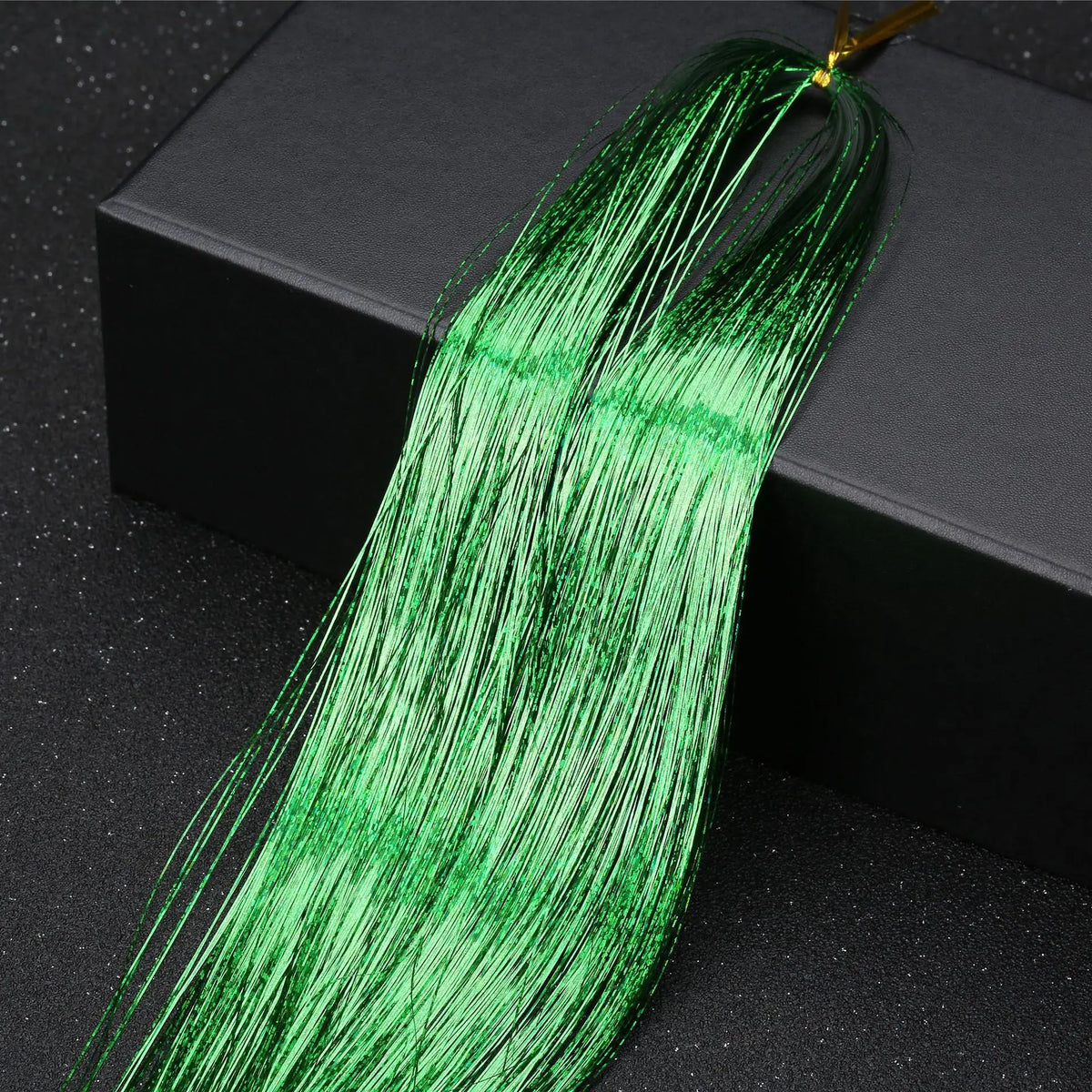 Fairy hair tinsel — 48 inch sparkle strand bundle, heat-safe, ties in with a knot